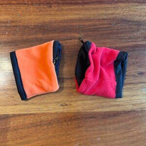 Two Running Fleece Wristbands w/ Zippered Pockets